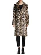 Vince Camuto Leopard-print Faux Fur Long Jacket