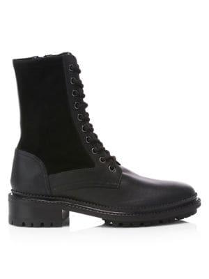 Aquatalia Orianna Leather & Suede Combat Boots
