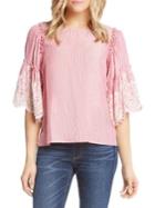 Karen Kane Striped Scallop Border Top