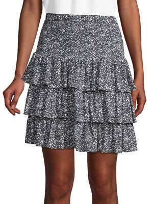 Michael Michael Kors Floral Tiered Mini-skirt