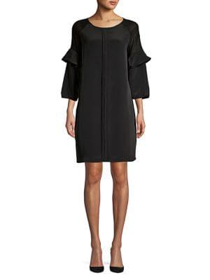 H Halston Blouse Long-sleeve Shift Dress