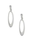 Anne Klein Silvertone And Glass Stone Drop Earrings