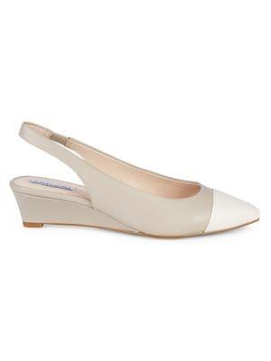Tahari Elianna Leather Slingback Wedges