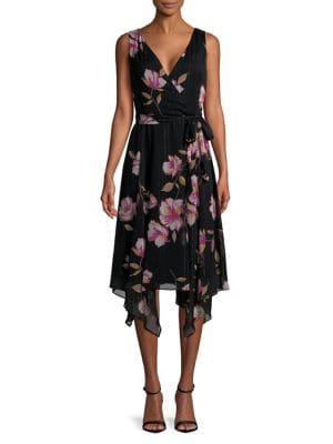 Gabby Skye Plus Floral Wrap Dress