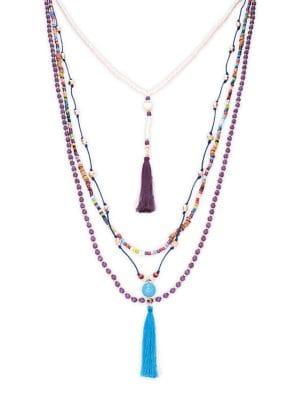 Design Lab Tassel And Beads Multi-strand Necklace