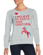 By Design Santa And Unicorn Sweatshirt