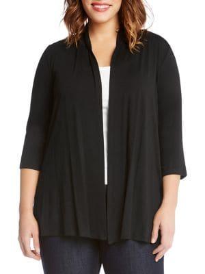 Karen Kane Plus Plus Knit Open-front Cardigan