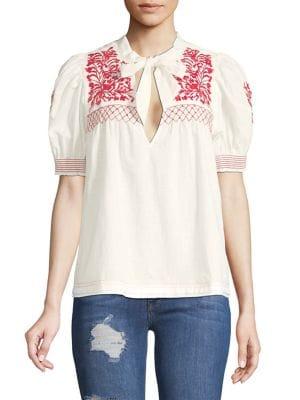 Free People Dream About You Embroidered Top