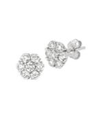 Morris & David 14kt White Gold And 1.52 Tcw Diamond Flower Earrings
