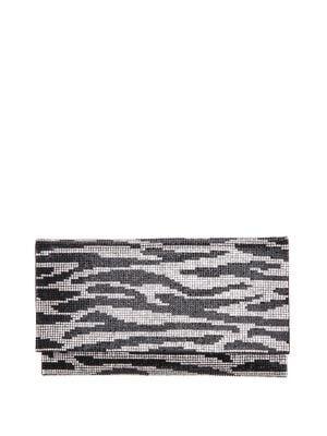 Nina Animal-stripe Crystal Clutch