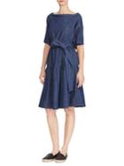 Lauren Ralph Lauren Denim Fit-and-flare Midi Dress