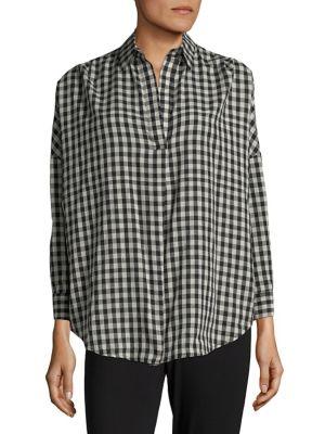 French Connection Cotton Gingham Top