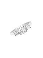 Lord & Taylor Rhodium-plated Sterling Silver And Three Stone Round Cubic Zirconia Engagement Ring