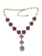 Belle By Badgley Mischka Pink Ombre Stone Cluster Y-necklace