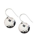 Lord & Taylor Sterling Silver Hammered Disc Drop Earrings