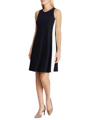 Lauren Ralph Lauren Petite Two-tone Jersey A-line Dress