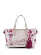 Brahmin Asher Mini Floral Embossed Leather Tote