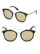 Guess 52mm Round Brow-bar Sunglasses