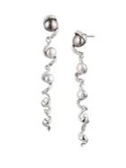 Carolee On Cloud Nine 5-10mm White Pearl & Crystal Linear Drop Earrings