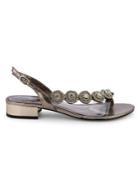 Adrianna Papell Daisy Embellished Metallic Sandals