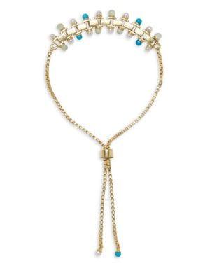 Sole Society Ivory Faux Pearl Slider Bracelet