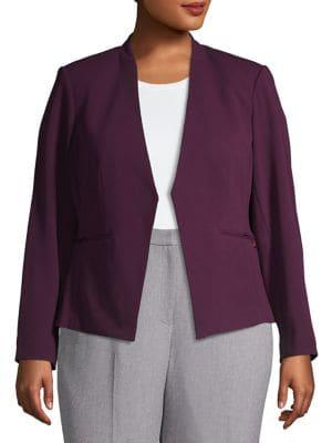 Calvin Klein Scuba Crepe Notch Open Blazer