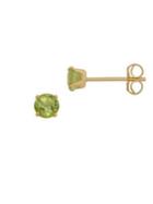 Lord & Taylor Peridot And 14k Yellow Gold Stud Earrings