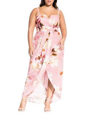 City Chic Plus English Rose Maxi Dress