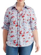 Lauren Ralph Lauren Plus Floral Twill Button-down Shirt