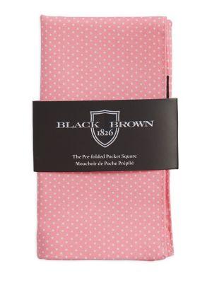 Black Brown Kenhill Dot Pre-folded Pocket Square