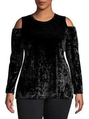 Michael Michael Kors Plus Velvet Cold Shoulder Top