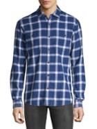 Black Brown Plaid Twill Button-down Shirt