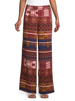 Lord & Taylor Printed Wide-leg Pants