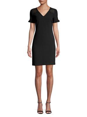Karl Lagerfeld Paris V-neck Short Sleeve Dress