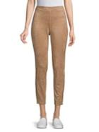 H Halston High-rise Faux-suede Leggings