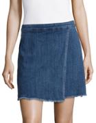 Two By Vince Camuto Mock-wrap Denim Skirt