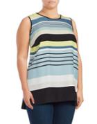 Vince Camuto Plus Striped Sleeveless Top