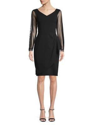 Xscape Illusion-trimmed Sheath Dress