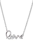 Lord & Taylor Love Cubic Zirconia And Sterling Silver Scrawl Necklace