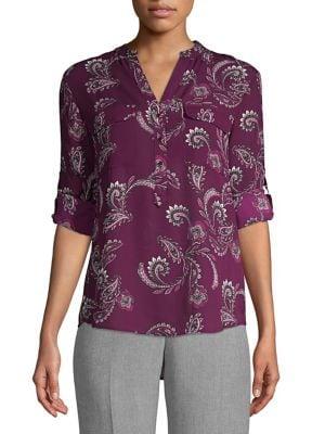 Ivanka Trump Paisley Roll-tab Utility Blouse
