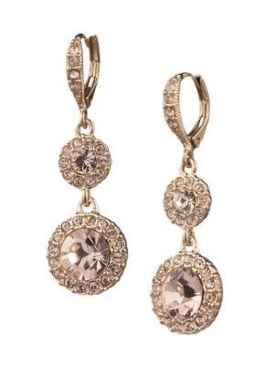 Givenchy Rose Goldplated And Crystal Round Double Drop Earrings