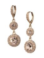 Givenchy Rose Goldplated And Crystal Round Double Drop Earrings