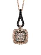 Le Vian Exotics Vanilla Diamonds, Chocolate Diamonds, Blackberry Diamonds & 14k Strawberry Gold Pendant Necklace