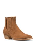 Michael Kors Collection Presley Whipstitched Suede Booties