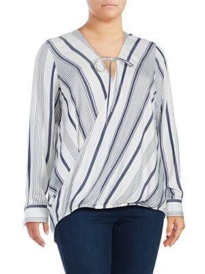 Seven7 Plus Long Sleeve Cross Top