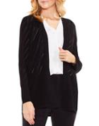 Vince Camuto Pointelle Open-front Long-sleeve Cardigan