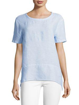 Lord & Taylor Short-sleeve Roundneck Linen Top