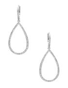 Nadri Crystal Teardrop Earrings - Silvertone