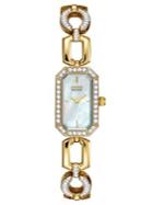 Citizen Ladies Eco-drive Silhouette Crystal Watch In Rose Goldtone With Swarovski Crystals