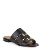 Calvin Klein Evita Leather Slide Sandals